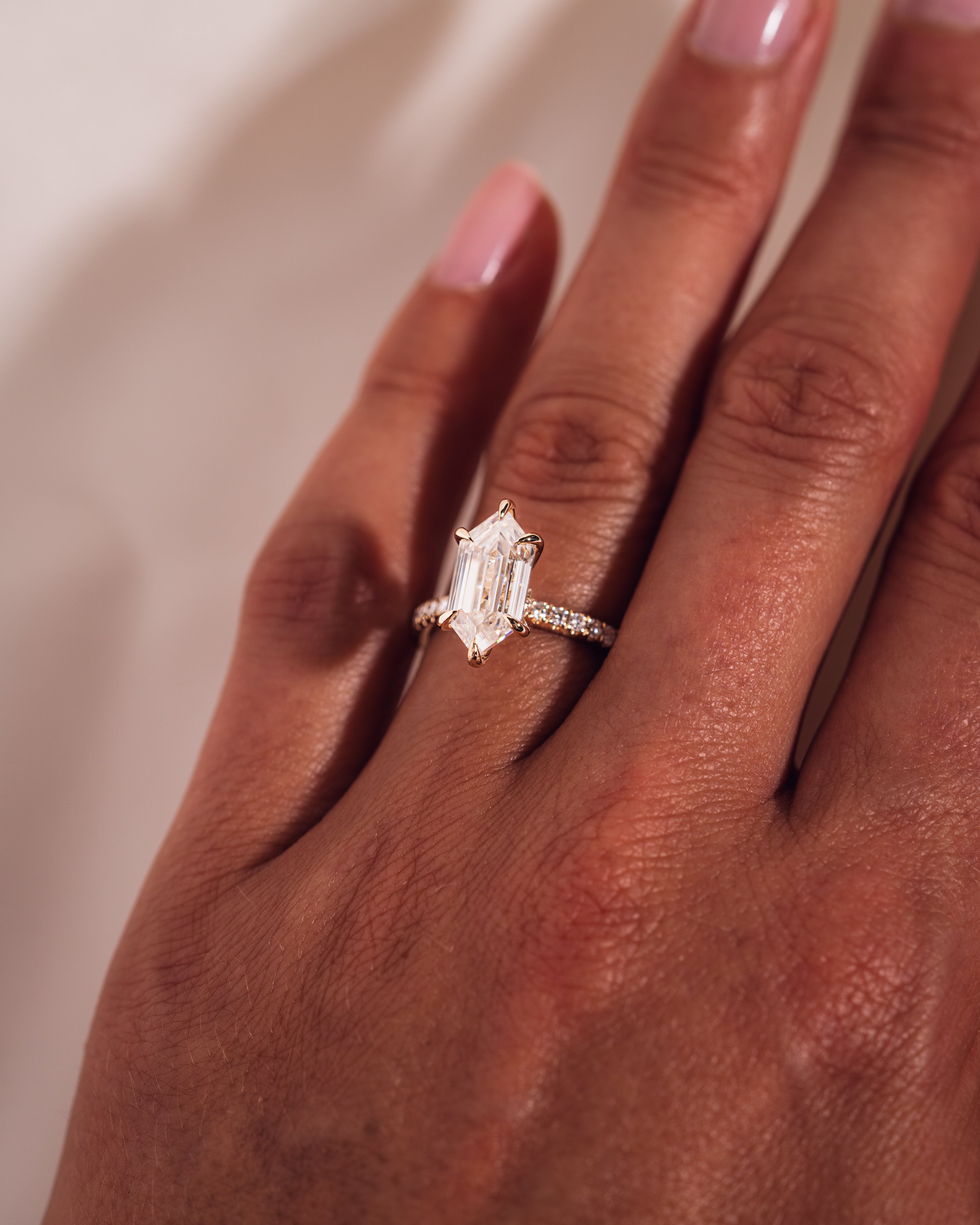 Jody - Längliches Sechseck | Gold 18k