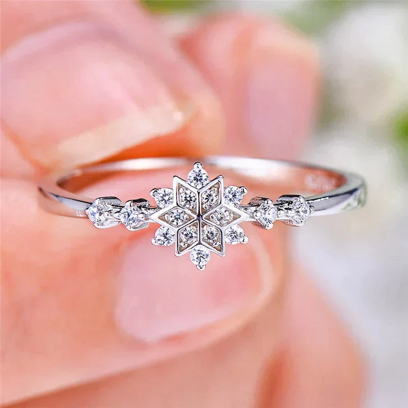 Schneeflocken Ring aus Sterling Silber 925