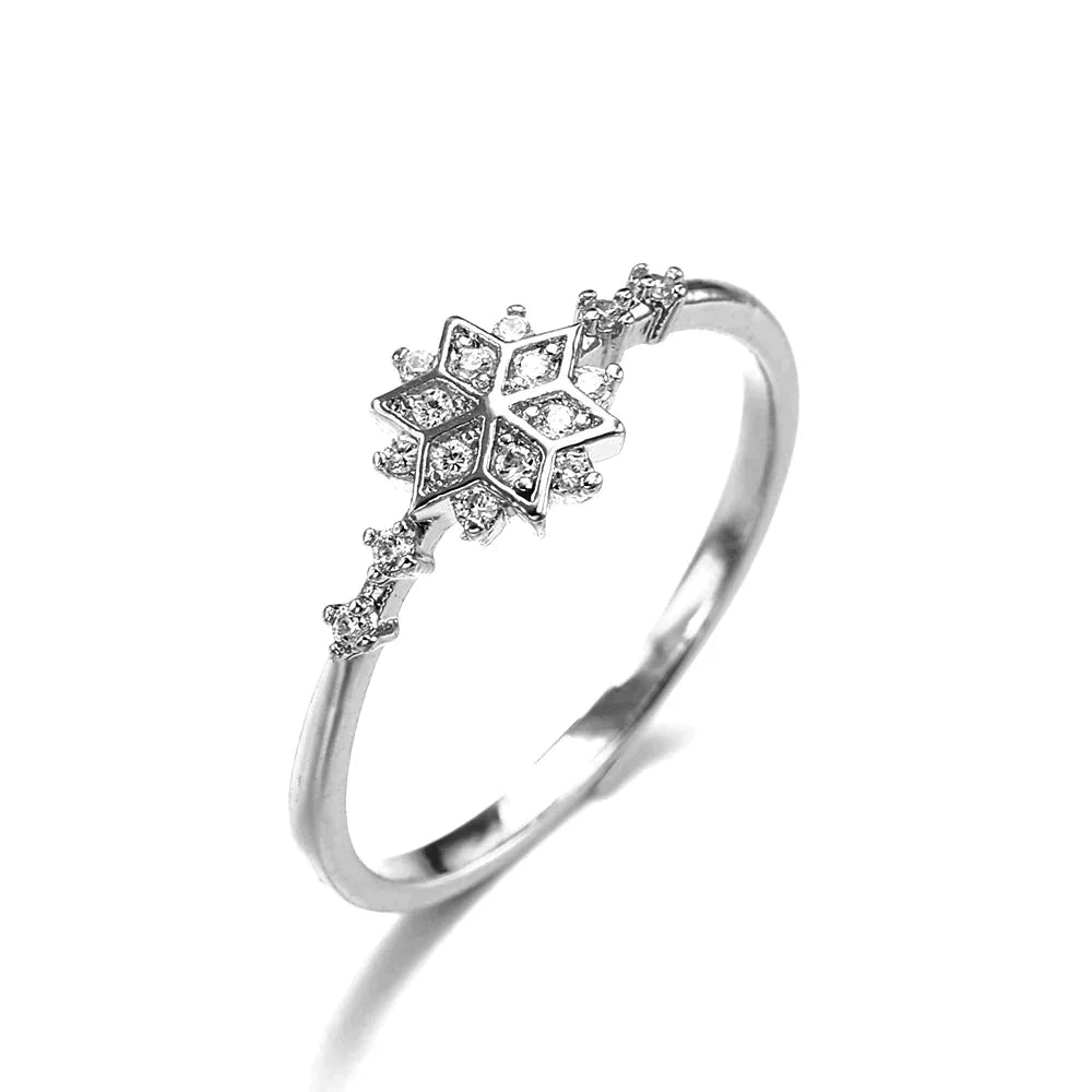 Schneeflocken Ring aus Sterling Silber 925