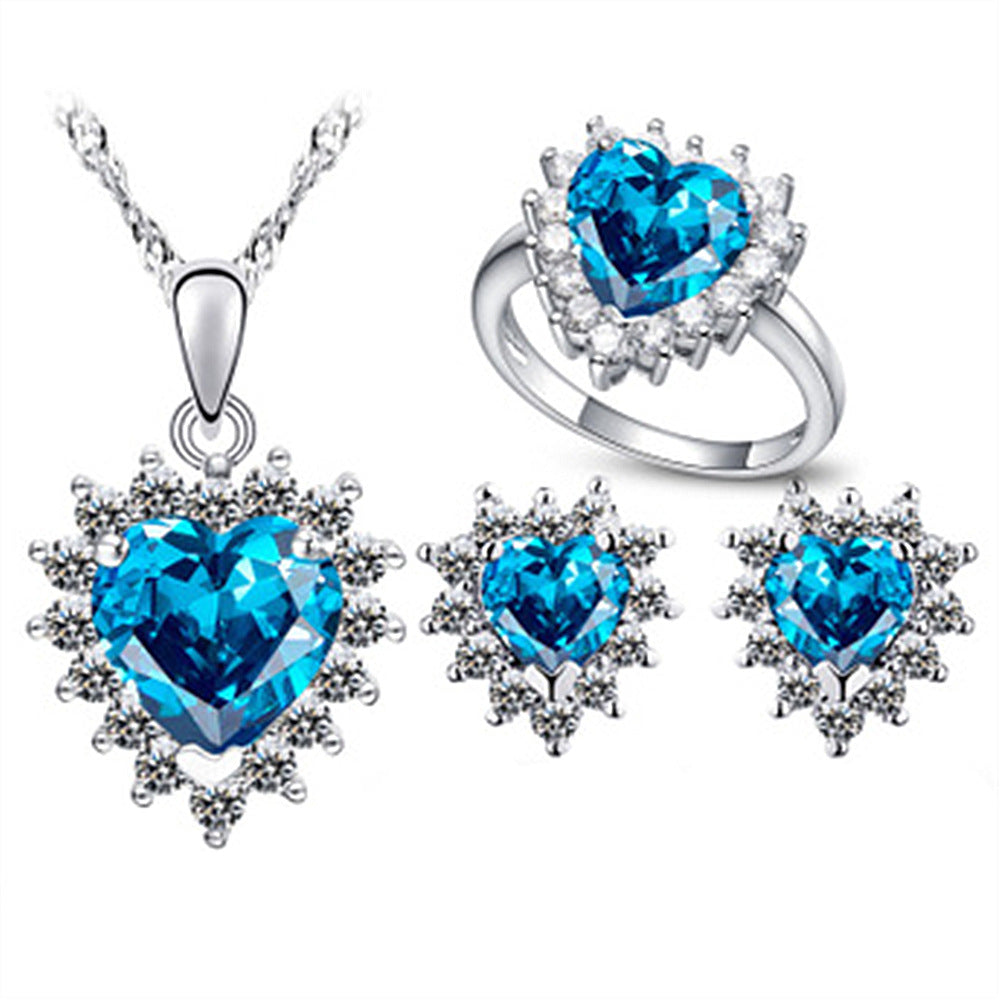 Saphira Vale Satz | Weißgold 14k