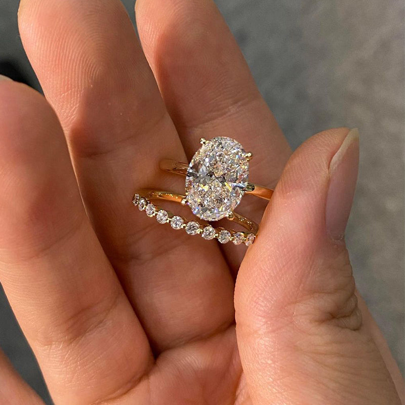Braut-Kissen 2 Stück Ring Satz | Gold 16k