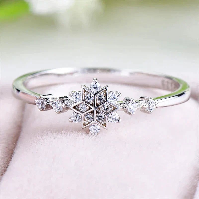 Schneeflocken Ring aus Sterling Silber 925