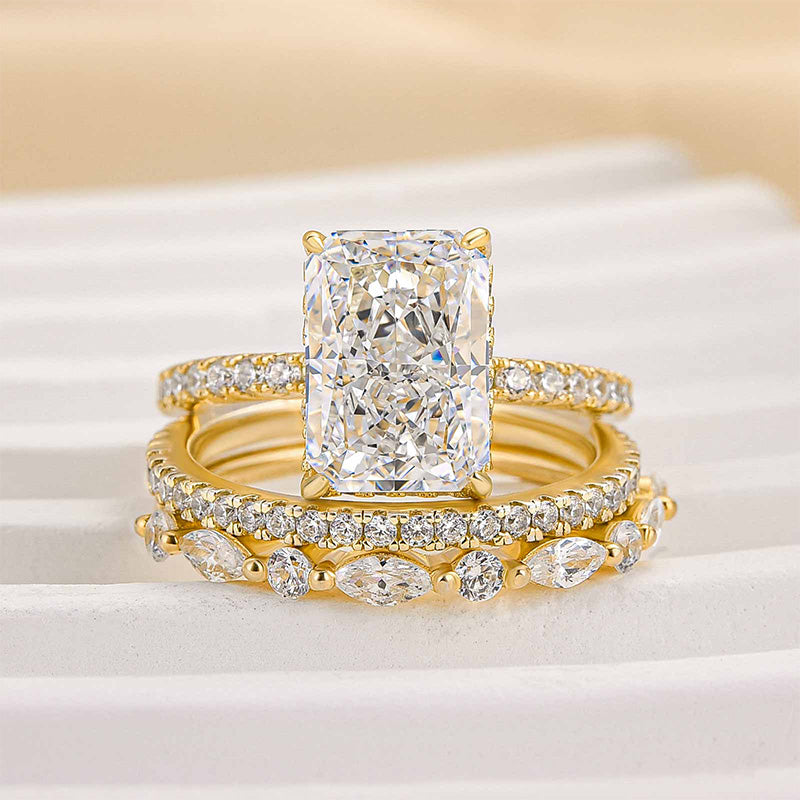 Jaily 3 Stück Ehering Satz | Gold 18k