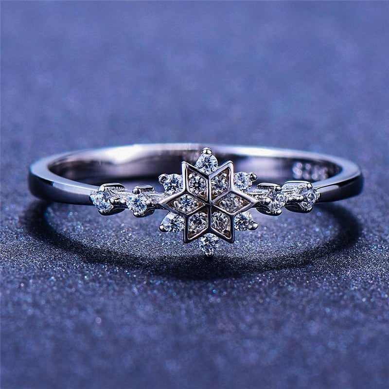 Schneeflocken Ring aus Sterling Silber 925