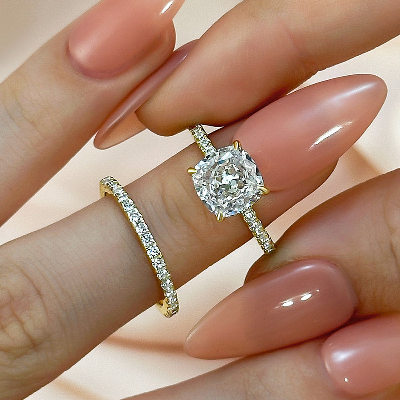 Braut-Kissen 2 Stück Ring Satz | Gold 16k