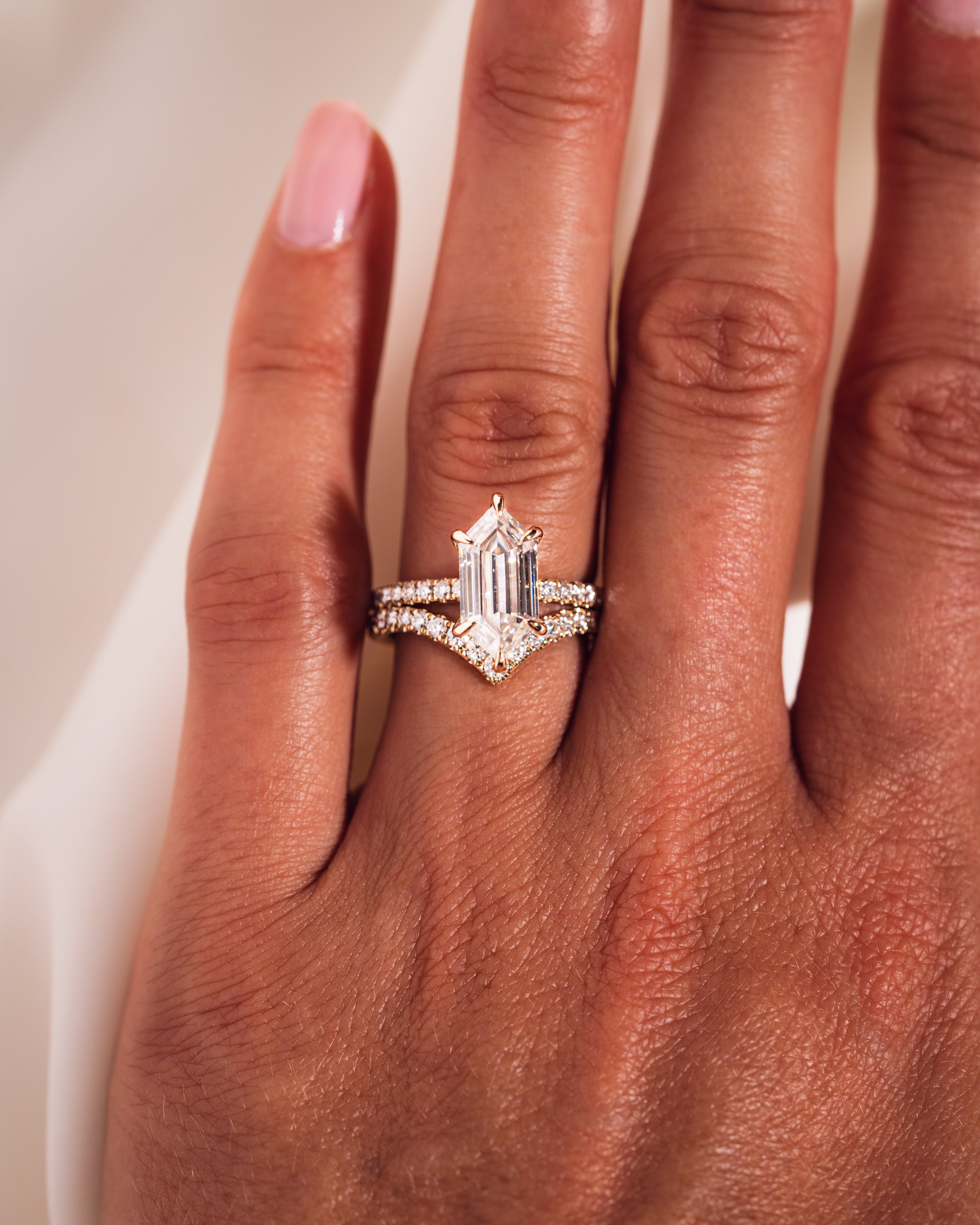 Jody - Längliches Sechseck | Gold 18k