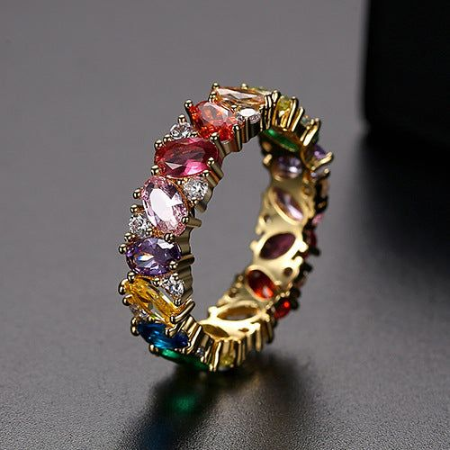 Vintage Bunte Zirkonia Ring