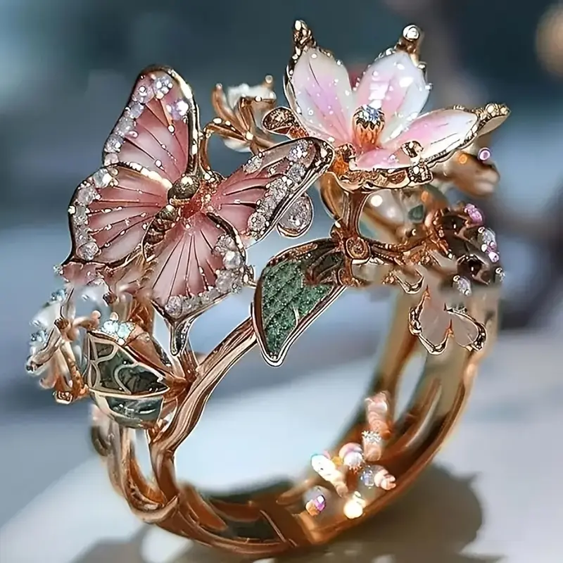 Natur Bright Schmetterling Zirkonia Ring